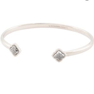 NWT Kendra Scott Mallory Silver Cuff Bracelet in Platinum Drusy